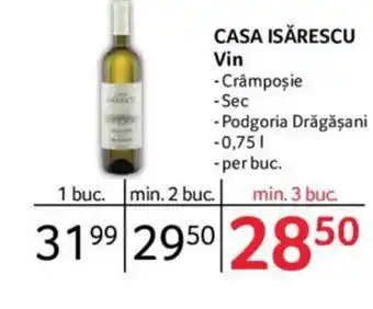Selgros CASA ISĂRESCU Vin 0,75L Ofertă