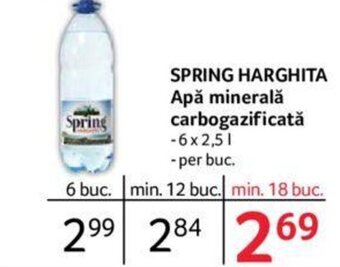 SPRING HARGHITA Apă minerală carbogazificată 6x2,5L