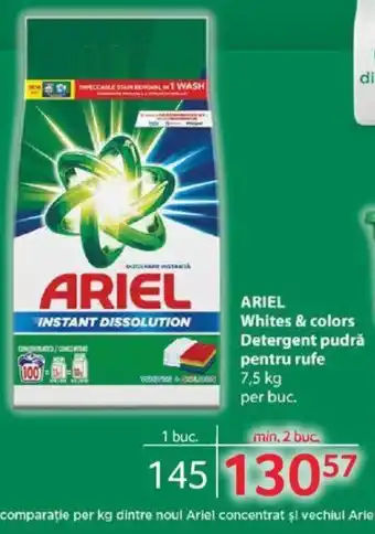 Selgros ARIEL Whites & colors Detergent pudră pentru rufe 7,5 kg Ofertă