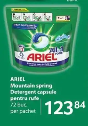 Selgros ARIEL Mountain spring Detergent capsule pentru rufe 72 buc. Ofertă