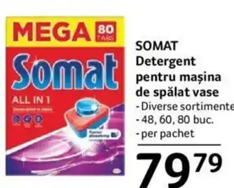 Selgros SOMAT Detergent pentru maşina de spălat vase 48,60,80 buc. Ofertă