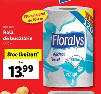 Lidl FLORALYS Rolă de bucătărie 120m Ofertă