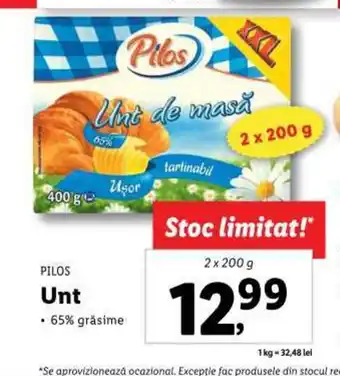 Lidl PILOS Unt 2x200g Ofertă