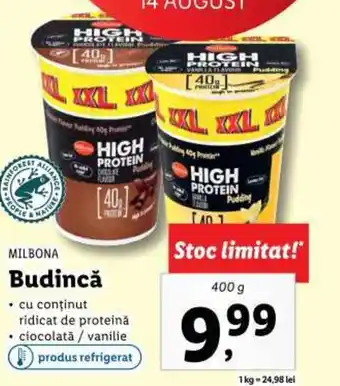 Lidl MILBONA Budincă 400g Ofertă
