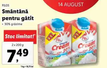 Lidl PILOS Smântână pentru gătit 2x200g Ofertă