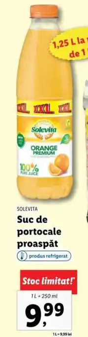 Lidl SOLEVITA Suc de portocale proaspăt 1L+250ml Ofertă