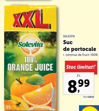 Lidl SOLEVITA Suc de portocale 2L Ofertă