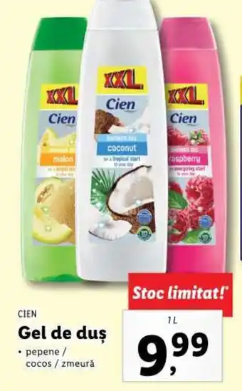 Lidl CIEN Gel de duş 1L Ofertă