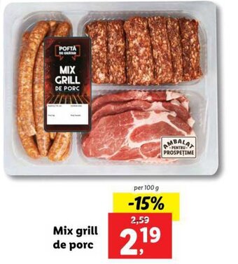 Lidl Mix grill de porc 100g Ofertă
