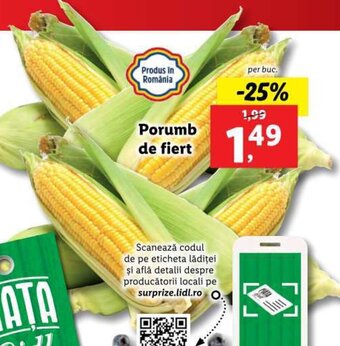 Lidl PIATA Lidl Porumb de fiert per buc. Ofertă