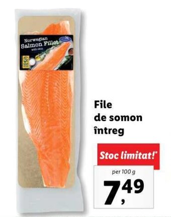 Lidl File de somon întreg per 100g Ofertă