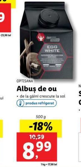 Lidl OPTISANA Albus de ou 500g Ofertă