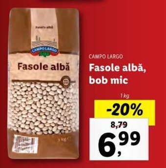 Lidl CAMPO LARGO Fasole albă, bob mic 1kg Ofertă