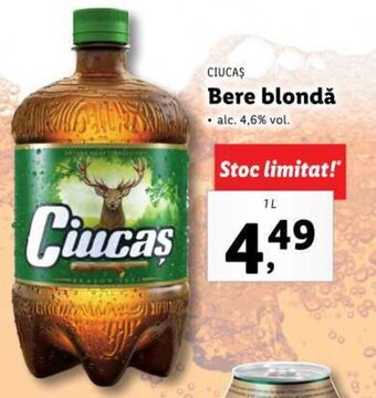 Lidl CIUCAŞ Bere blondă 1L Ofertă