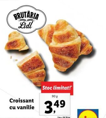 Lidl BRUTARIA Lidl Croissant cu vanilie 90g Ofertă