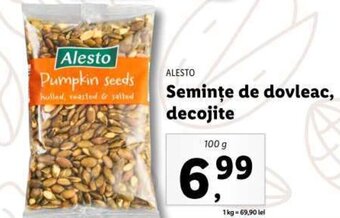 Lidl ALESTO Seminte de dovleac, decojite 100g Ofertă