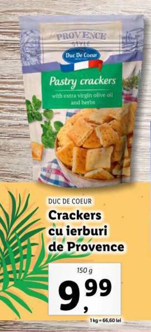 DUC DE COEUR Crackers cu ierburi de Provence 150g