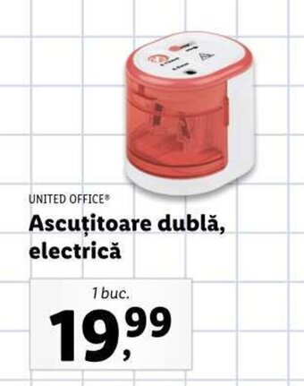 UNITED OFFICEⓇ Ascuţitoare dublă, electrică 1 buc.