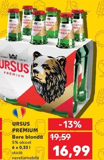 Kaufland URSUS PREMIUM Bere blondă 6x0,33L Ofertă