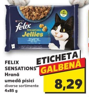 Kaufland FELIX SENSATIONS Hrană umedă pisici 4x85 g Ofertă