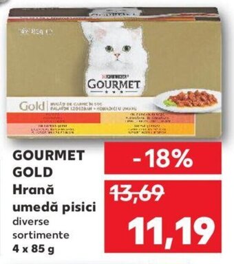 Kaufland GOURMET GOLD Hrană umedă pisici 4 x 85 g Ofertă