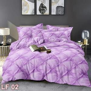 Favi Lenjerie de pat 2 persoane, finet, 6 piese, mov , cu imprimeu 3d tip pliuri, lf02 Ofertă