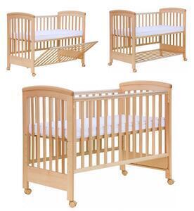 Treppy - patut co-sleeping 120x60 cu laterala culisanta si roti dreamy plus natur