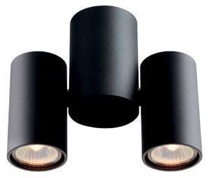 Spot aplicat minimalist nobby c2 negru din metal 2x50w gu10