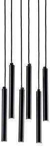 Lampa suspendata minimalista neagra duct s6 cu led
