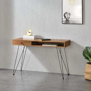 Favi Birou cu sertar si raft, efect lemn nuanta inchisa - p76686984 Ofertă