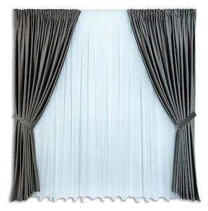 Favi Set complet pentru fereastra draperie soft v44 gri inchis+ perdea 1008 Ofertă