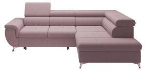 Favi Coltar monk l, sezlong dreapta, stofa catifelata roz prafuit - riviera Ofertă