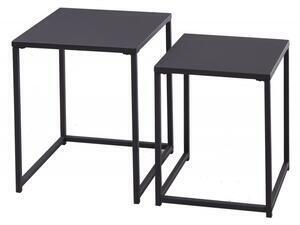 Set 2 masute de cafea dura din metal, negru