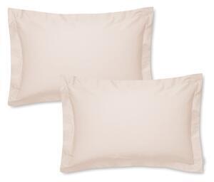 Set 2 fețe de pernă din bumbac satinat bianca oxford, 50 x 75 cm, bej