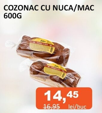Unicarm Datina COZONAC CU NUCA/MAC 600G Ofertă