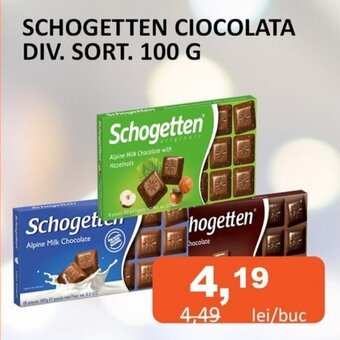 Unicarm SCHOGETTEN CIOCOLATA DIV. SORT. 100 G Ofertă