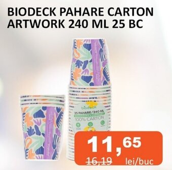 Unicarm BIODECK PAHARE CARTON ARTWORK 240 ML 25 BC Ofertă