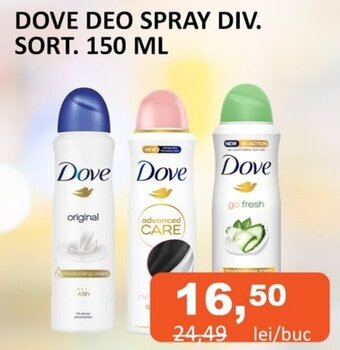 Unicarm DOVE DEO SPRAY DIV. SORT. 150 ML Ofertă
