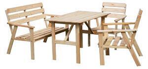 Favi Set de dining pentru grădină din lemn de pin pentru 4 persoane nordic - rojaplast Ofertă