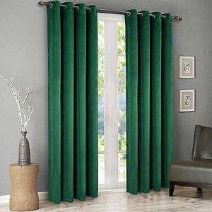 Favi Draperie din catifea cu inele, premium, densitate 700 g/mp, verde smarald Ofertă