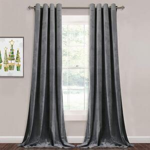 Draperie din catifea cu inele, premium, densitate 700 g/mp, gri