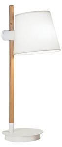 Veioza scandinava alba viana din lemn si metal 1x40w e27