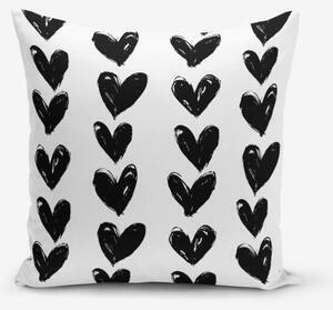 Față de pernă cu amestec din bumbac minimalist cushion covers black heart, 45 x 45 cm