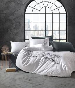 Lenjerie de pat premium 3d satin de lux brodate, cotton box, nicci - anthracite
