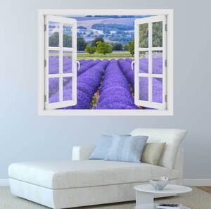 Fereastra cu efect 3d - camp de lavanda in provence - 119x93 cm