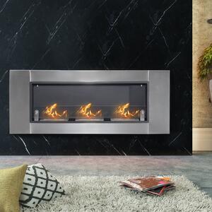Favi Homcom semineu pe bioetanol incalzitor din inox 3 rezervoare 1.5lt aparat de incalzire cu bietanol argintiu și negru, 136x16x Ofertă