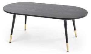 Masuta de cafea embosa negru/auriu, 120x60x47 cm