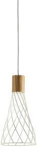 Favi Pendul scandinav alb hank cu abajur din metal si lemn 1x40w gu10 Ofertă