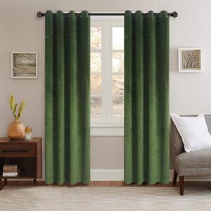 Draperie din catifea cu inele, premium, densitate 700 g/mp, verde