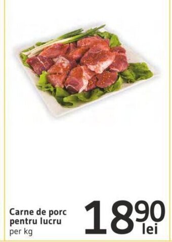 Supeco Carne de porc pentru lucru lei per kg Ofertă
